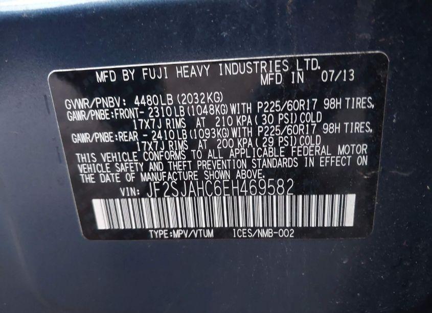 Photo 9 of 2014 Subaru Forester 2.5I LIMITED (VIN JF2SJAHC6EH469582)