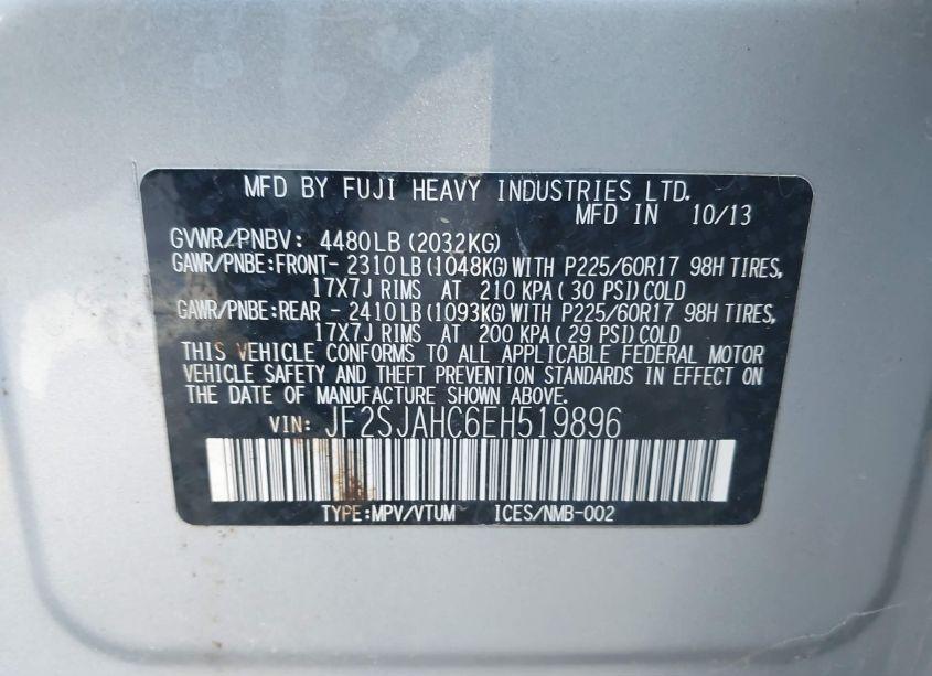 Photo 9 of 2014 Subaru Forester 2.5I LIMITED (VIN JF2SJAHC6EH519896)