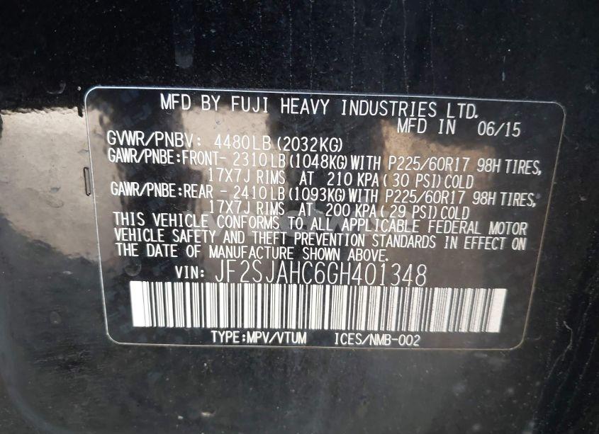 Photo 9 of 2016 Subaru Forester 2.5I LIMITED (VIN JF2SJAHC6GH401348)