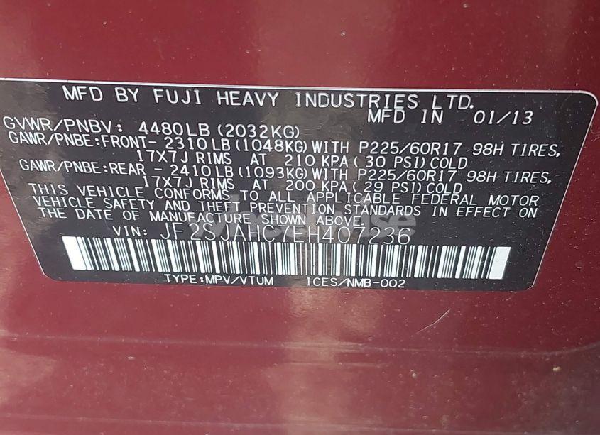 Photo 9 of 2014 Subaru Forester 2.5I LIMITED (VIN JF2SJAHC7EH407236)