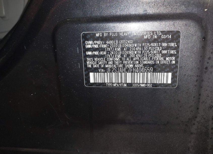 Photo 9 of 2015 Subaru Forester 2.5I LIMITED (VIN JF2SJAHC7FH404659)