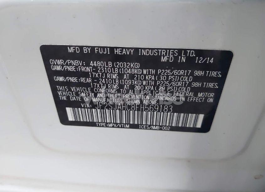 Photo 9 of 2015 Subaru Forester 2.5I LIMITED (VIN JF2SJAHC8FH569183)