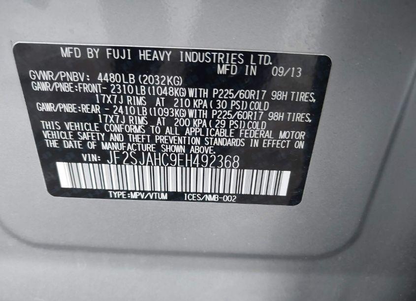 Photo 9 of 2014 Subaru Forester 2.5I LIMITED (VIN JF2SJAHC9EH492368)