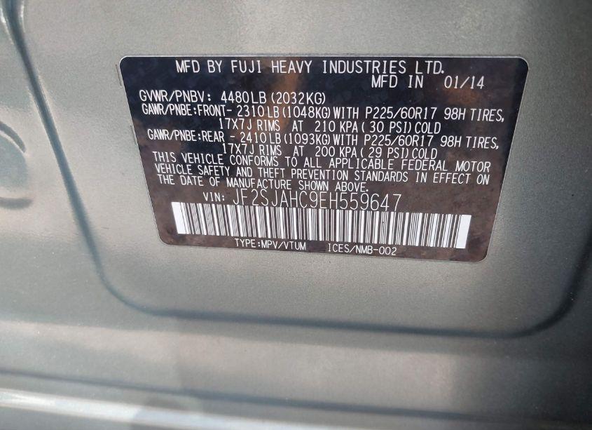 Photo 9 of 2014 Subaru Forester 2.5I LIMITED (VIN JF2SJAHC9EH559647)