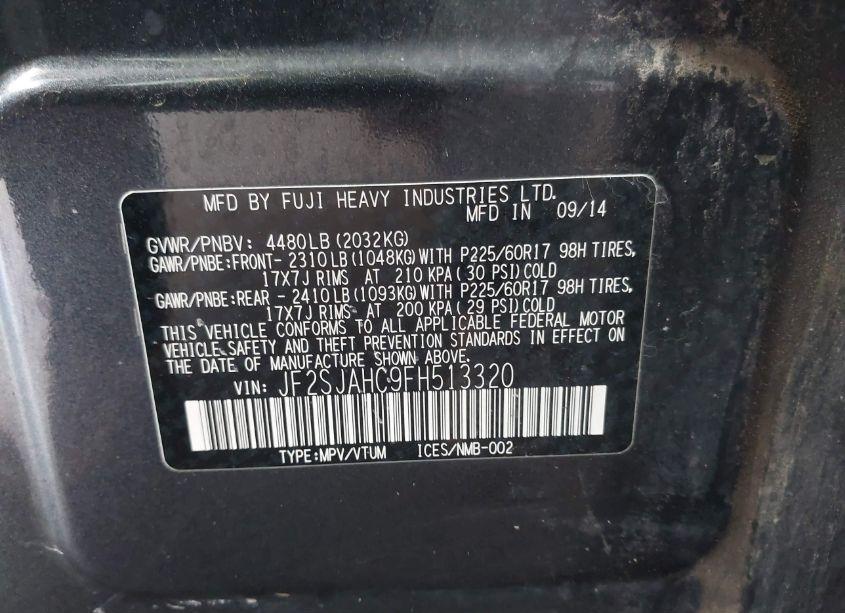 Photo 9 of 2015 Subaru Forester 2.5I LIMITED (VIN JF2SJAHC9FH513320)