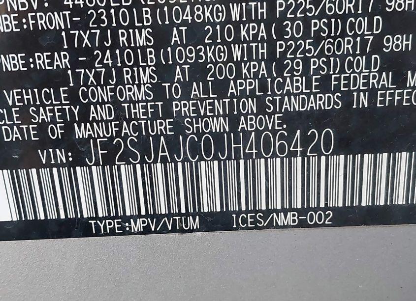 Photo 9 of 2018 Subaru Forester 2.5I LIMITED (VIN JF2SJAJC0JH406420)