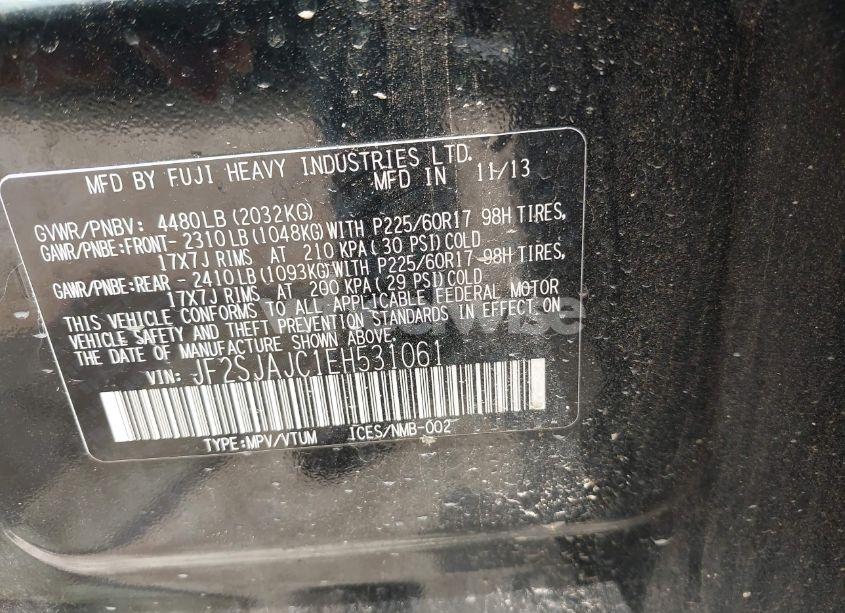 Photo 9 of 2014 Subaru Forester 2.5I LIMITED (VIN JF2SJAJC1EH531061)