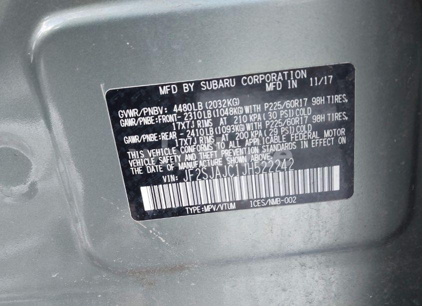 Photo 9 of 2018 Subaru Forester 2.5I LIMITED (VIN JF2SJAJC1JH522242)