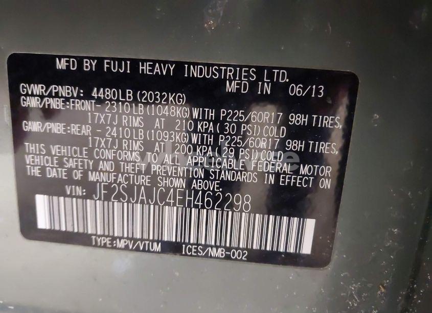 Photo 9 of 2014 Subaru Forester 2.5I LIMITED (VIN JF2SJAJC4EH462298)