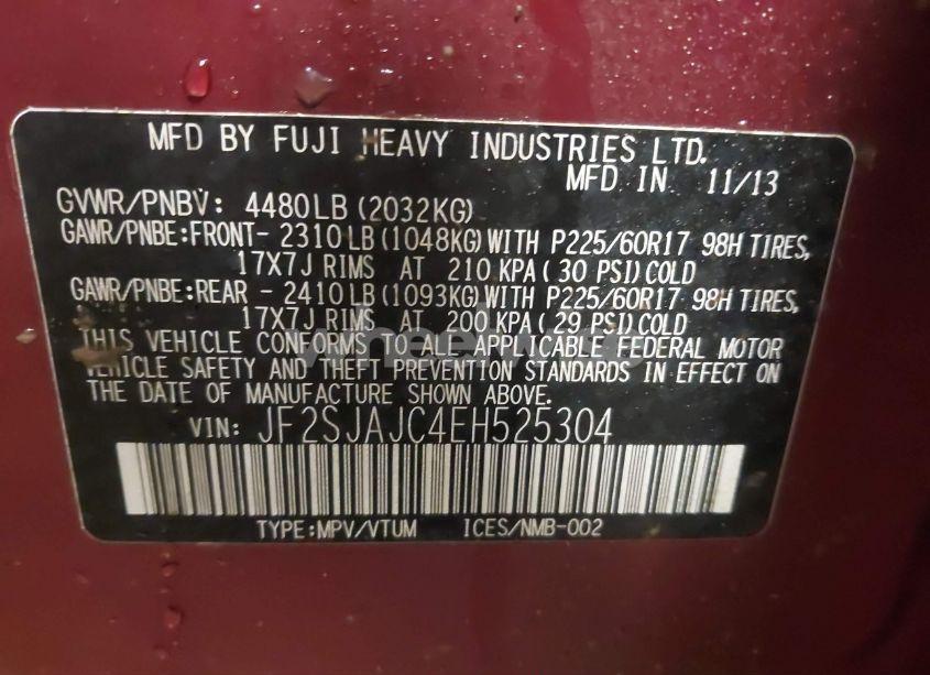 Photo 9 of 2014 Subaru Forester 2.5I LIMITED (VIN JF2SJAJC4EH525304)