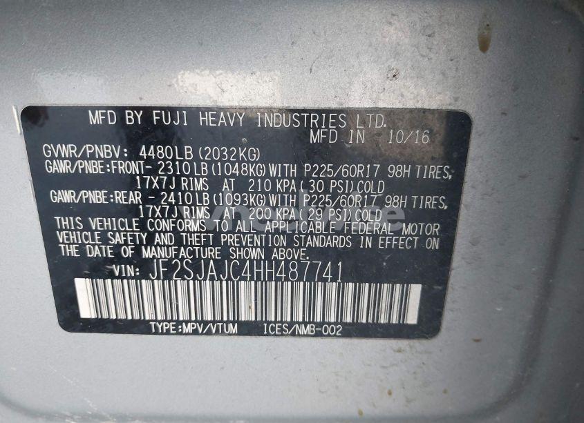 Photo 9 of 2017 Subaru Forester 2.5I LIMITED (VIN JF2SJAJC4HH487741)