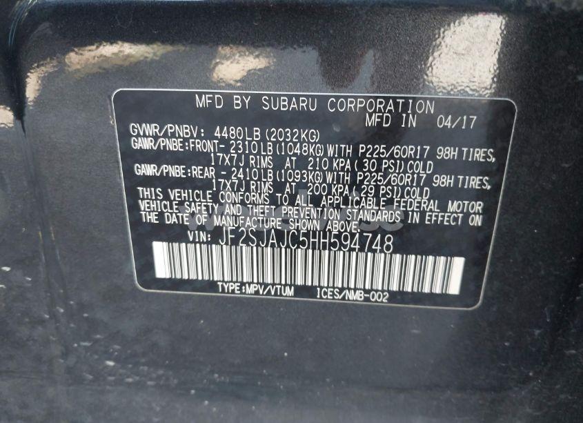 Photo 9 of 2017 Subaru Forester 2.5I LIMITED (VIN JF2SJAJC5HH594748)