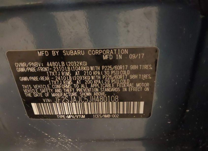 Photo 9 of 2018 Subaru Forester 2.5I LIMITED (VIN JF2SJAJC5JH480108)