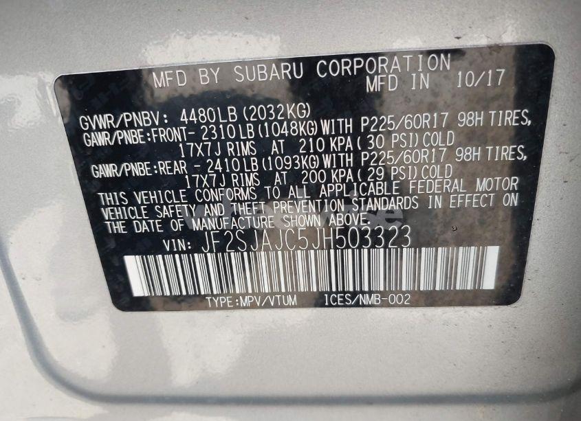 Photo 9 of 2018 Subaru Forester 2.5I LIMITED (VIN JF2SJAJC5JH503323)