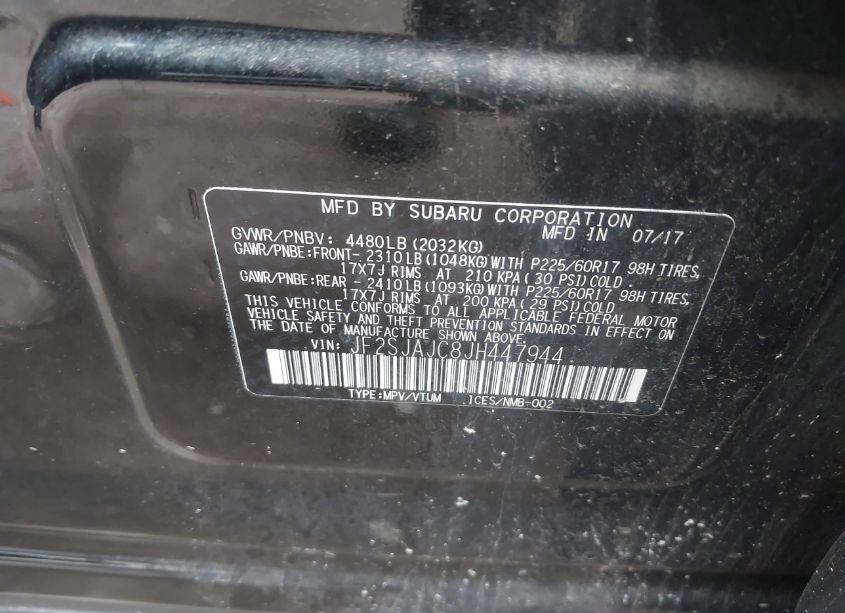 Photo 9 of 2018 Subaru Forester 2.5I LIMITED (VIN JF2SJAJC8JH447944)