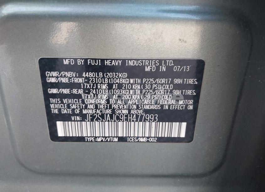 Photo 9 of 2014 Subaru Forester 2.5I LIMITED (VIN JF2SJAJC9EH477993)