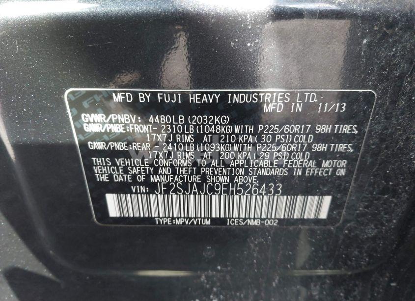 Photo 9 of 2014 Subaru Forester 2.5I LIMITED (VIN JF2SJAJC9EH526433)