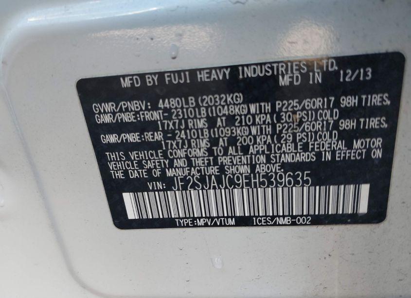 Photo 9 of 2014 Subaru Forester 2.5I LIMITED (VIN JF2SJAJC9EH539635)