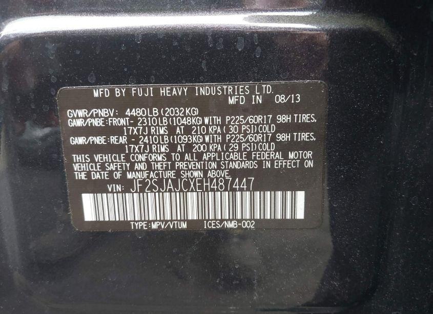 Photo 9 of 2014 Subaru Forester 2.5I LIMITED (VIN JF2SJAJCXEH487447)