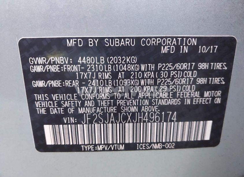 Photo 9 of 2018 Subaru Forester 2.5I LIMITED (VIN JF2SJAJCXJH496174)