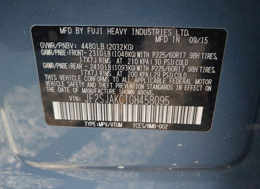 Photo 9 of 2016 Subaru Forester 2.5I LIMITED (VIN JF2SJAKC1GH458095)