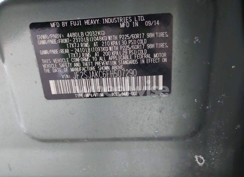 Photo 9 of 2015 Subaru Forester 2.5I LIMITED (VIN JF2SJAKC6FH507290)