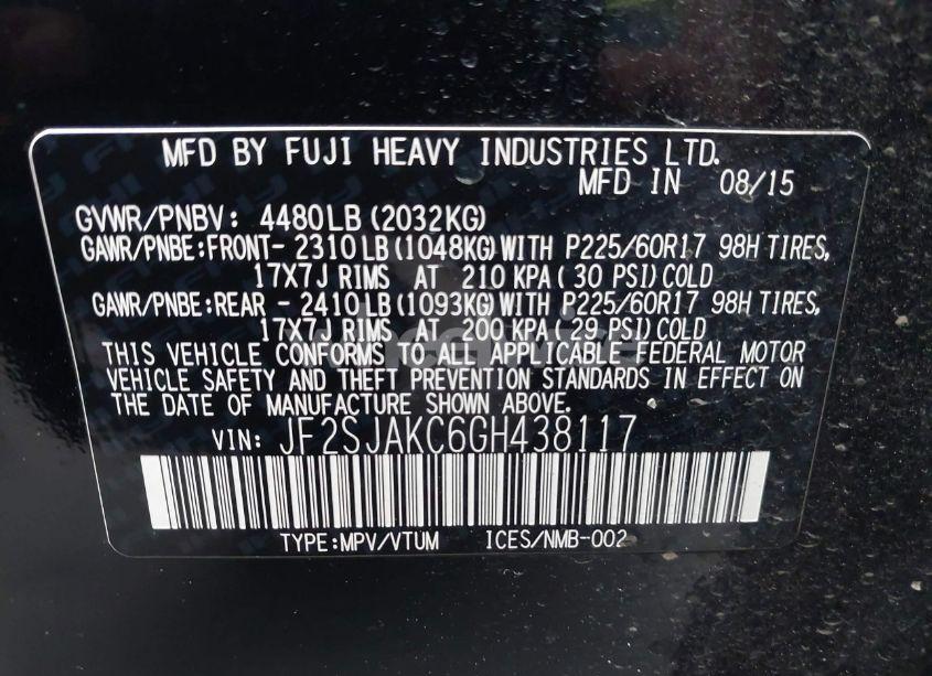 Photo 9 of 2016 Subaru Forester 2.5I LIMITED (VIN JF2SJAKC6GH438117)