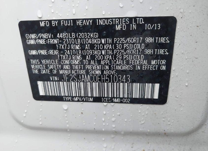 Photo 9 of 2014 Subaru Forester 2.5I TOURING (VIN JF2SJAMC0EH510343)