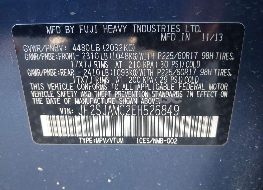 Photo 9 of 2014 Subaru Forester 2.5I TOURING (VIN JF2SJAMC2EH526849)