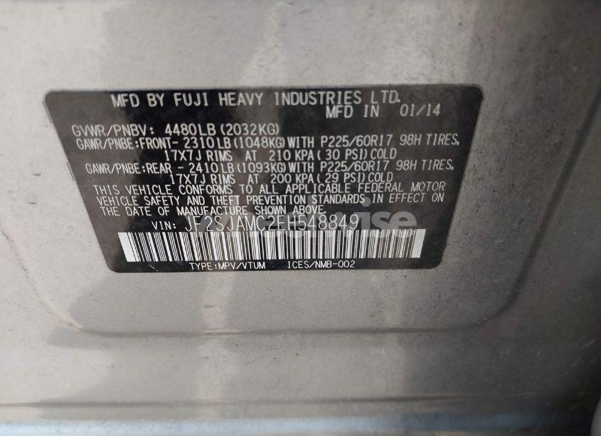 Photo 9 of 2014 Subaru Forester 2.5I TOURING (VIN JF2SJAMC2EH548849)