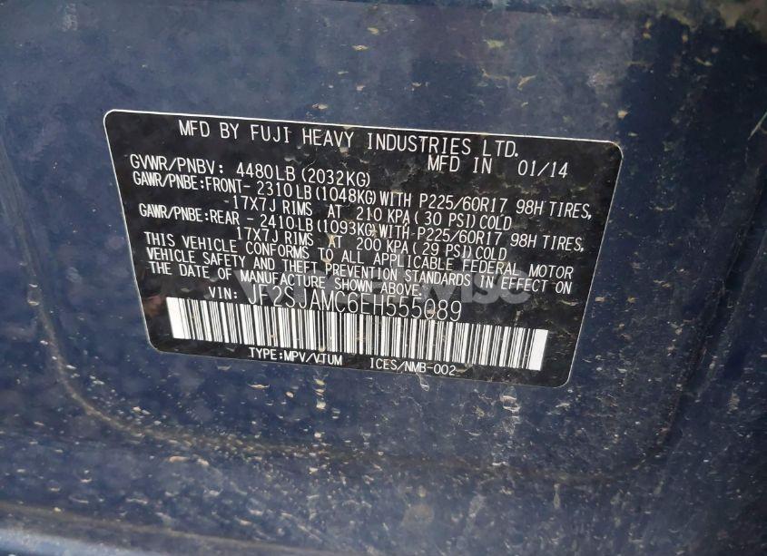 Photo 9 of 2014 Subaru Forester 2.5I TOURING (VIN JF2SJAMC6EH555089)