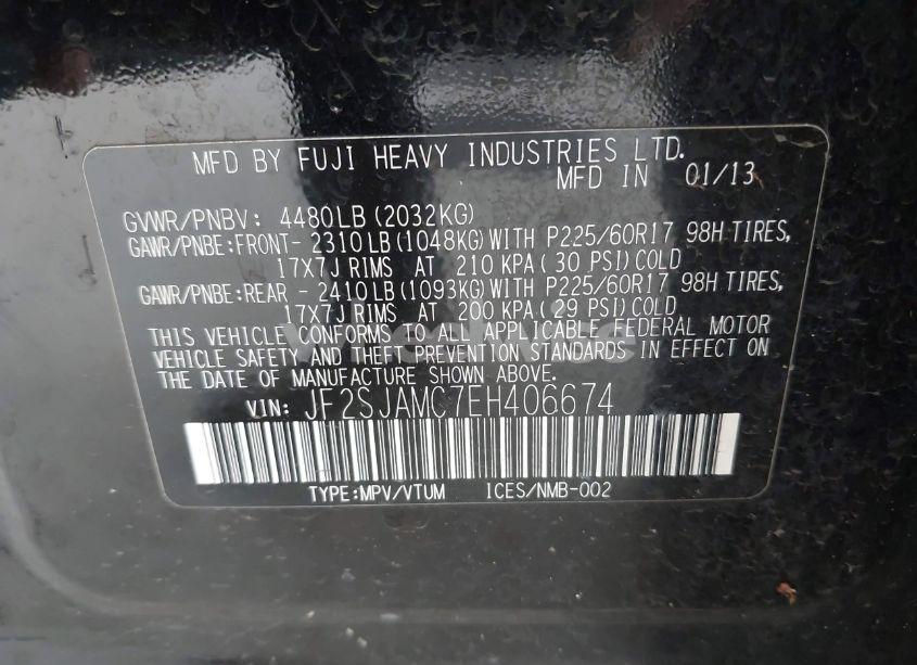 Photo 9 of 2014 Subaru Forester 2.5I TOURING (VIN JF2SJAMC7EH406674)