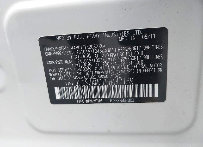 Photo 9 of 2014 Subaru Forester (VIN JF2SJAMC7EH447189)