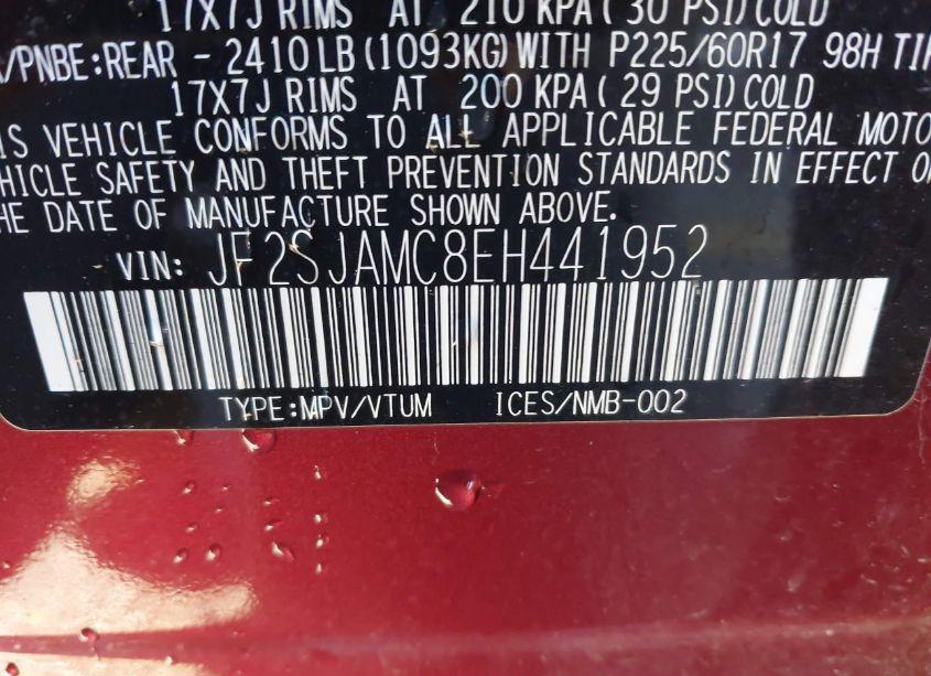 Photo 9 of 2014 Subaru Forester 2.5I TOURING (VIN JF2SJAMC8EH441952)