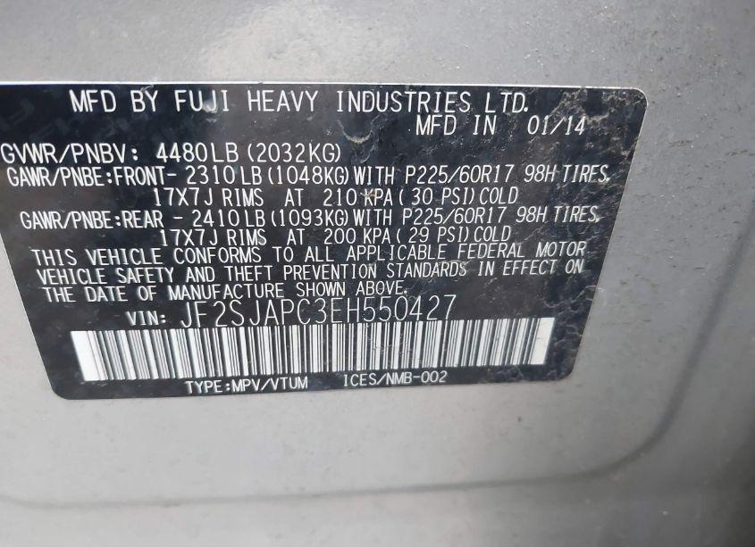 Photo 9 of 2014 Subaru Forester (VIN JF2SJAPC3EH550427)