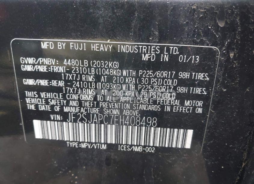Photo 9 of 2014 Subaru Forester 2.5I TOURING (VIN JF2SJAPC7EH408498)