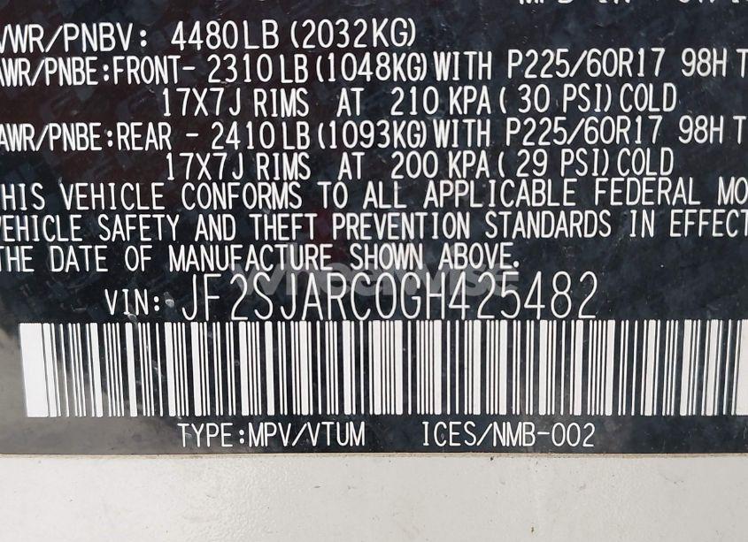 Photo 9 of 2016 Subaru Forester 2.5I LIMITED (VIN JF2SJARC0GH425482)