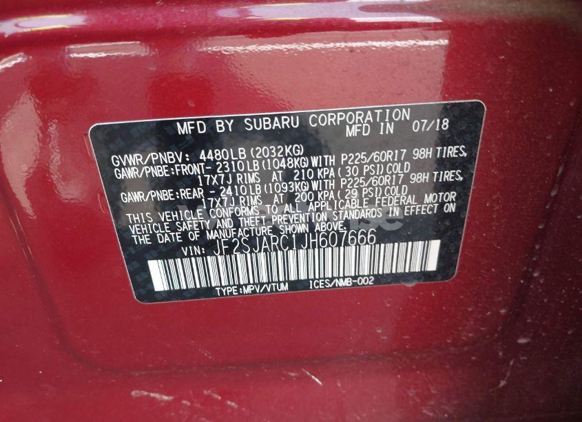 Photo 9 of 2018 Subaru Forester 2.5I LIMITED (VIN JF2SJARC1JH607666)