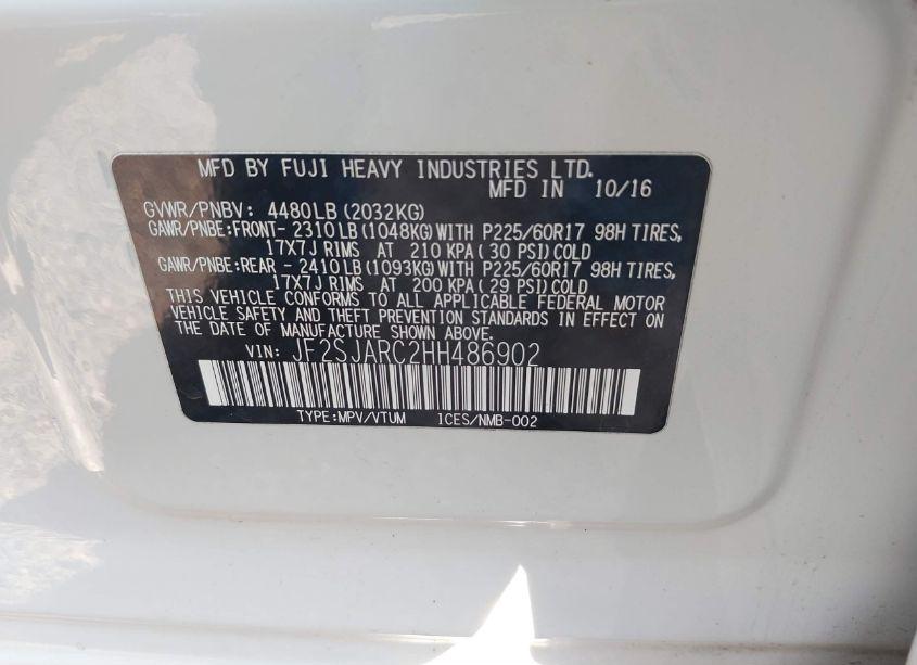 Photo 9 of 2017 Subaru Forester 2.5I LIMITED (VIN JF2SJARC2HH486902)