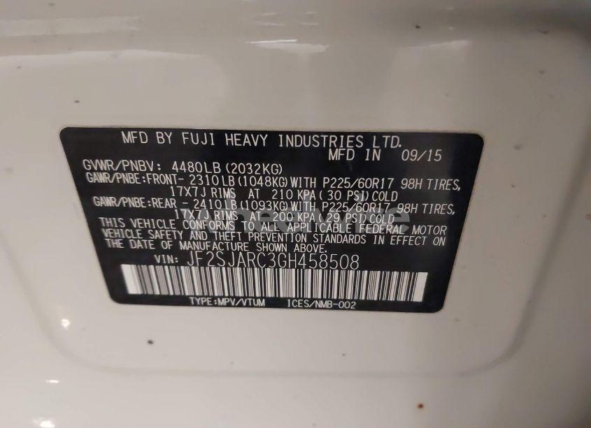 Photo 9 of 2016 Subaru Forester 2.5I LIMITED (VIN JF2SJARC3GH458508)