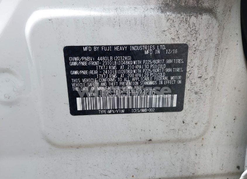 Photo 9 of 2017 Subaru Forester 2.5I LIMITED (VIN JF2SJARC3HH523276)