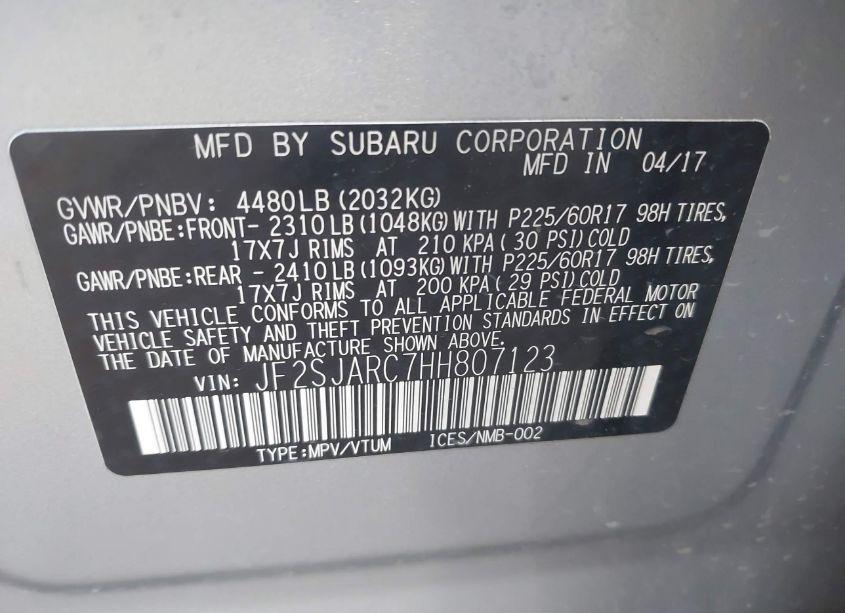 Photo 9 of 2017 Subaru Forester 2.5I LIMITED (VIN JF2SJARC7HH807123)