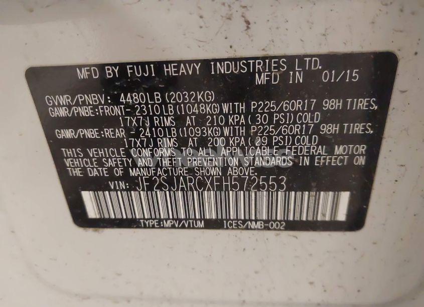 Photo 9 of 2015 Subaru Forester 2.5I LIMITED (VIN JF2SJARCXFH572553)