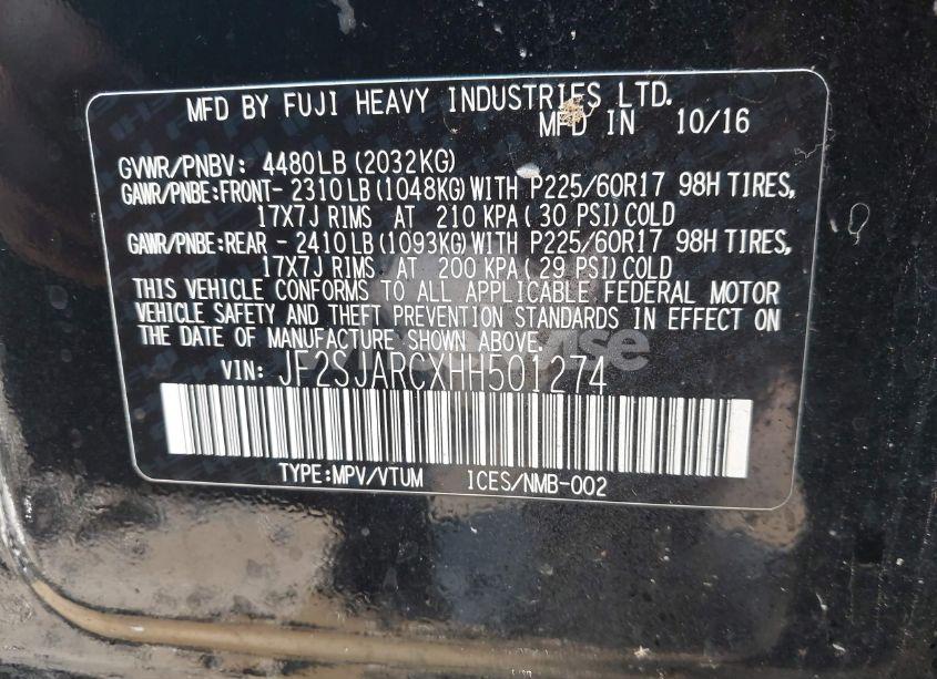 Photo 9 of 2017 Subaru Forester 2.5I LIMITED (VIN JF2SJARCXHH501274)