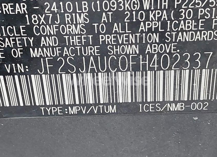 Photo 9 of 2015 Subaru Forester 2.5I TOURING (VIN JF2SJAUC0FH402337)