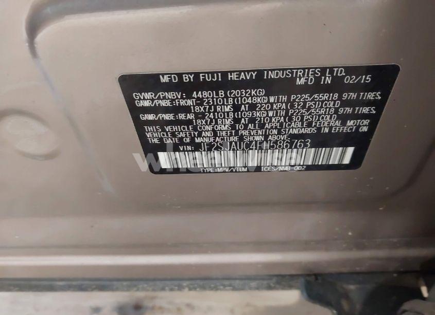 Photo 9 of 2015 Subaru Forester 2.5I TOURING (VIN JF2SJAUC4FH586763)