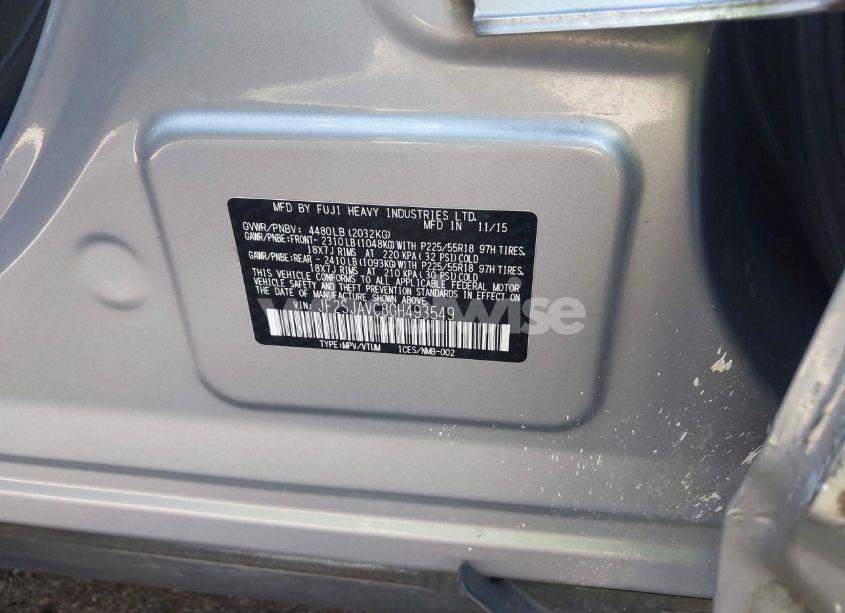 Photo 9 of 2016 Subaru Forester 2.5I TOURING (VIN JF2SJAVC8GH493549)