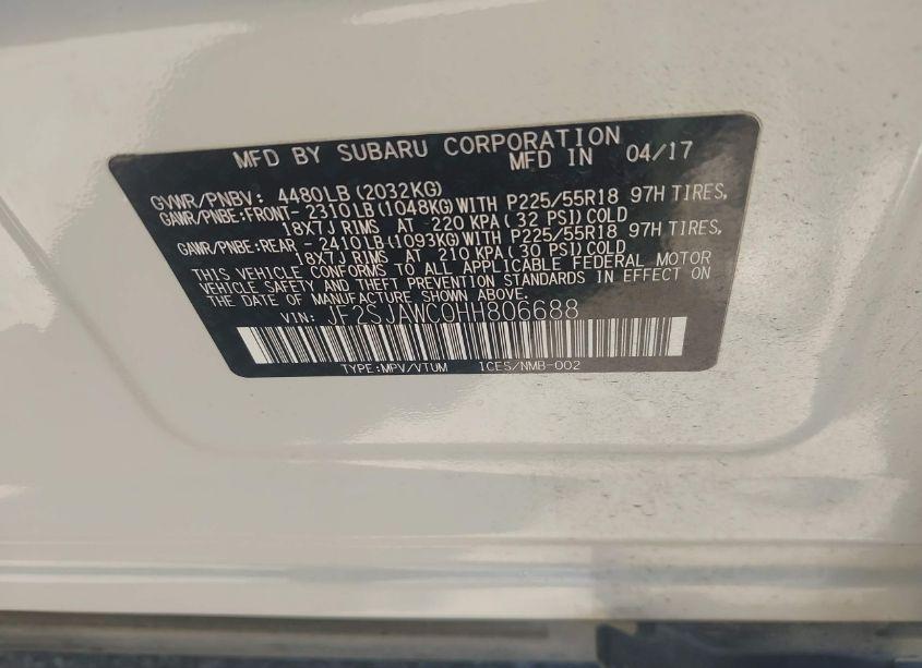 Photo 9 of 2017 Subaru Forester 2.5I TOURING (VIN JF2SJAWC0HH806688)