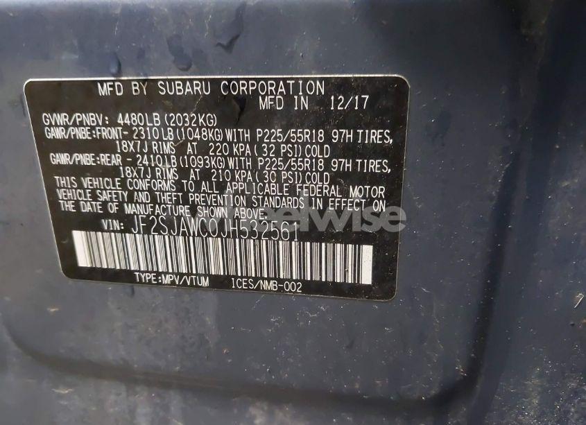 Photo 9 of 2018 Subaru Forester 2.5I TOURING (VIN JF2SJAWC0JH532561)