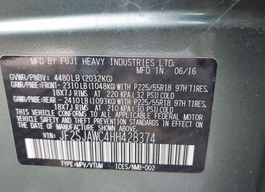 Photo 9 of 2017 Subaru Forester 2.5I TOURING (VIN JF2SJAWC4HH428374)